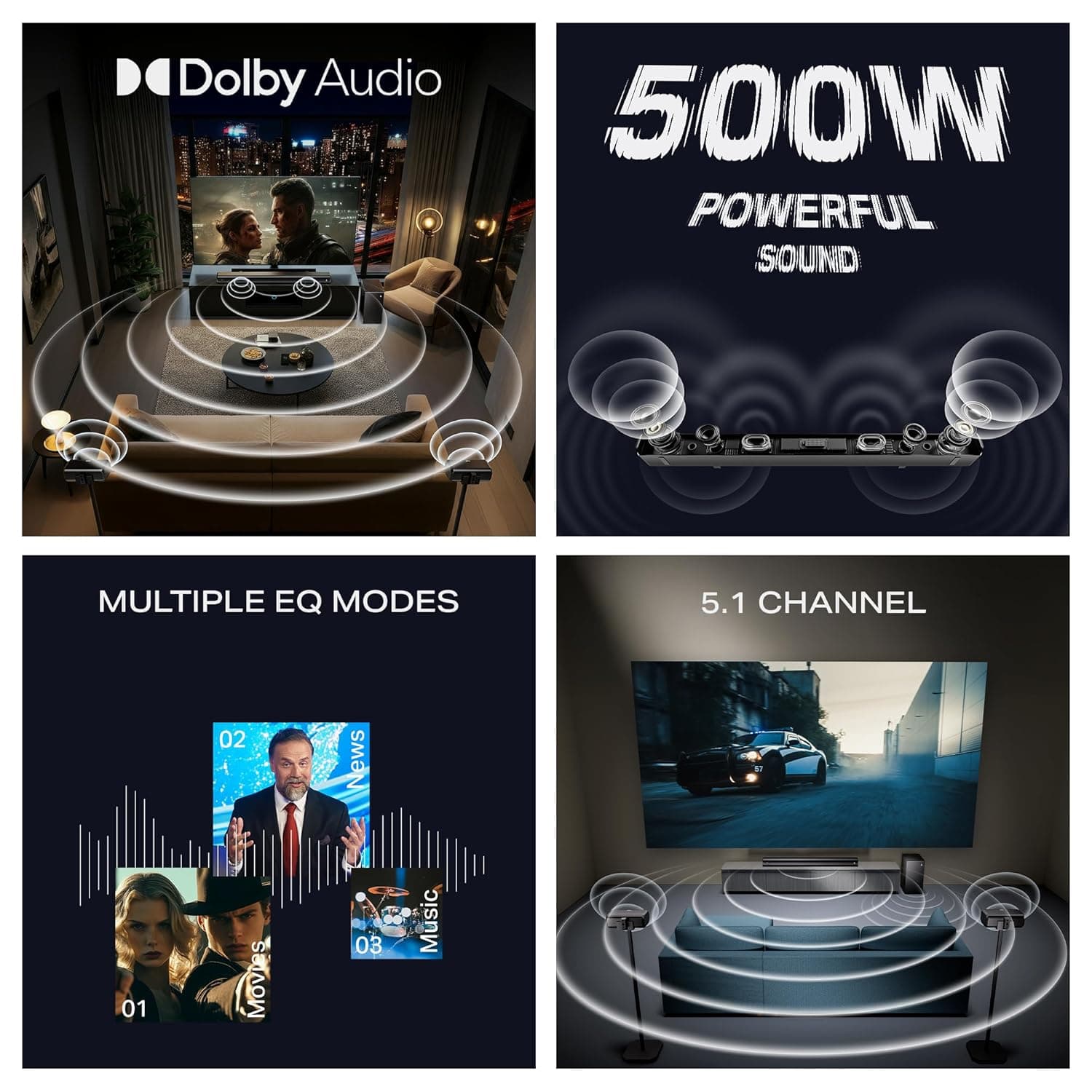boAt Aavante Prime 5.1 5000D Dolby Soundbar 1
