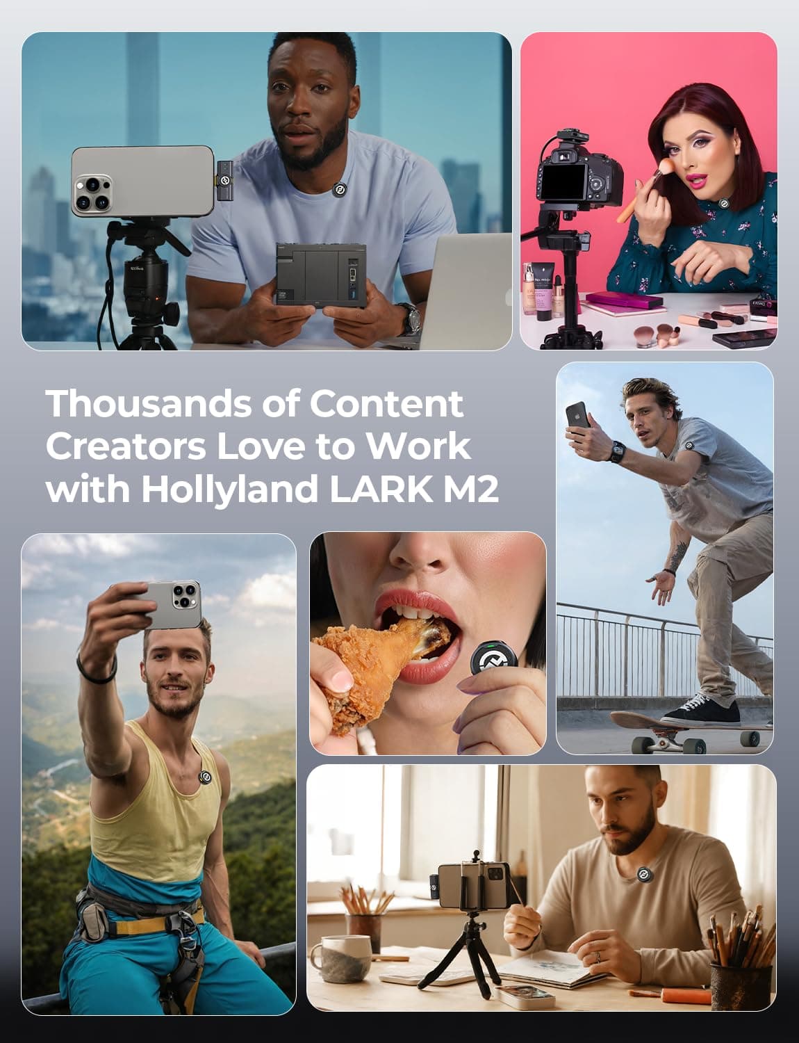 Hollyland Lark M2 Wireless Microphone (2TX + 3RX + Charging Case) 8