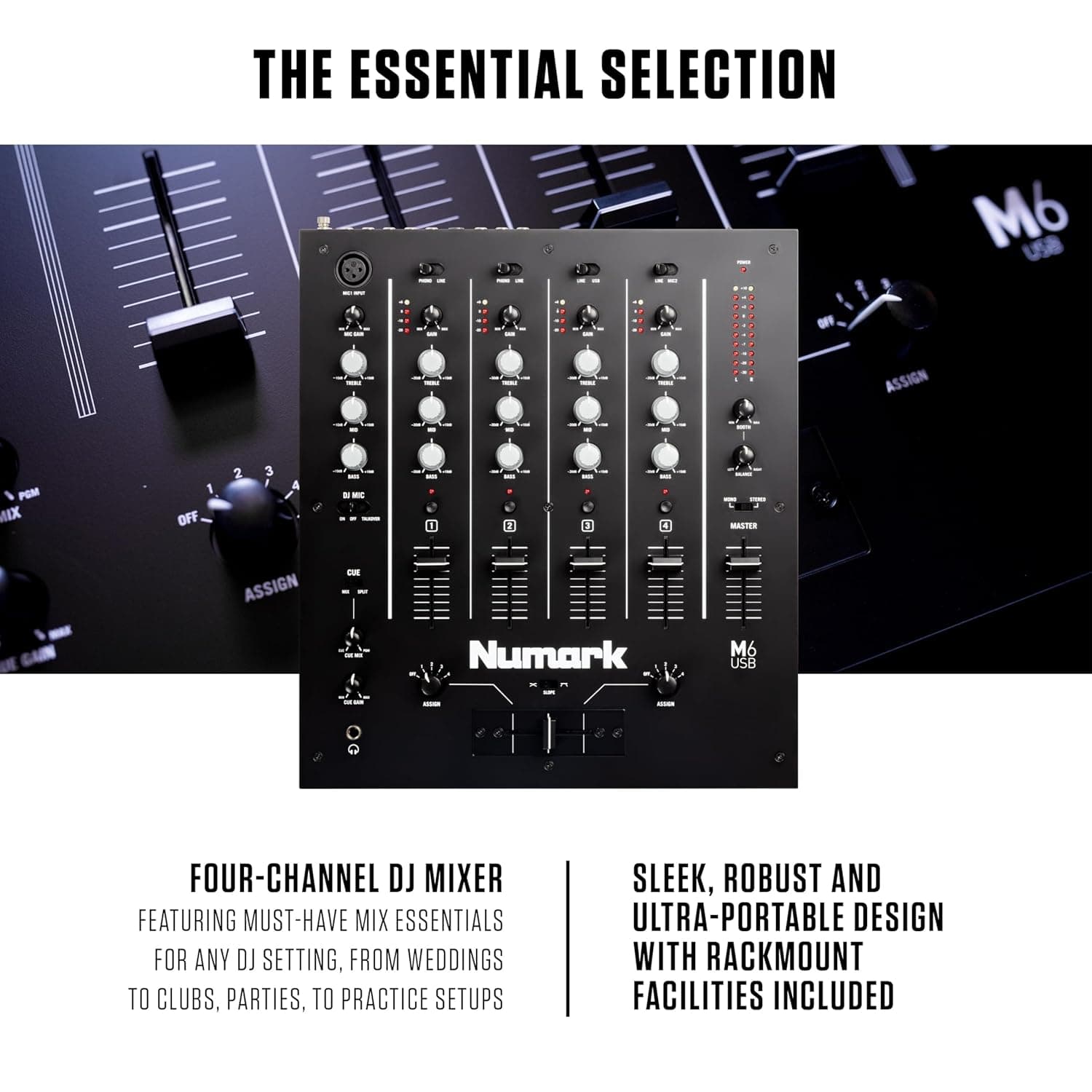 Numark M6 USB 4-Channel DJ Mixer 1