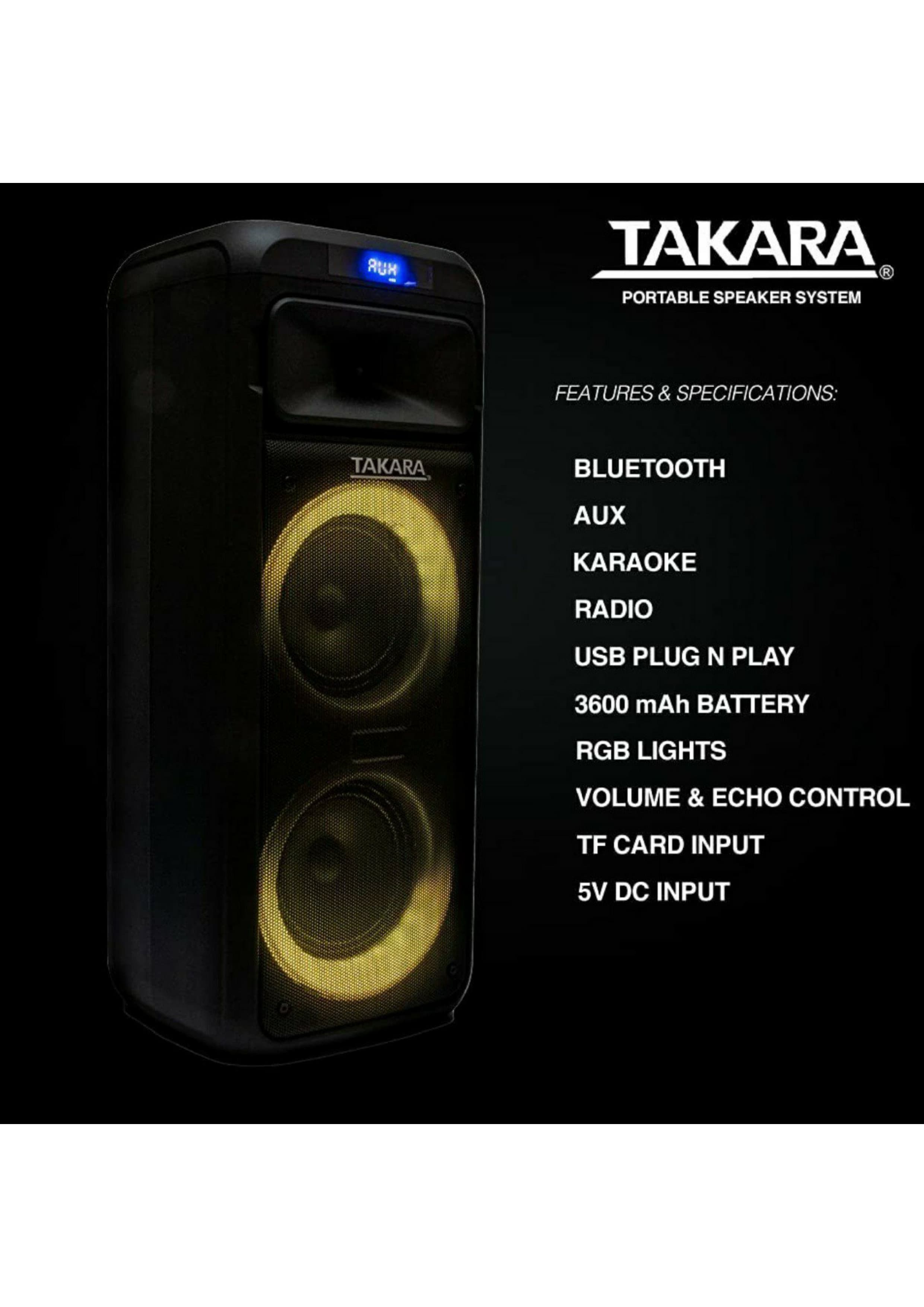 Takara T-1020 Portable Party Karaoke Speaker
