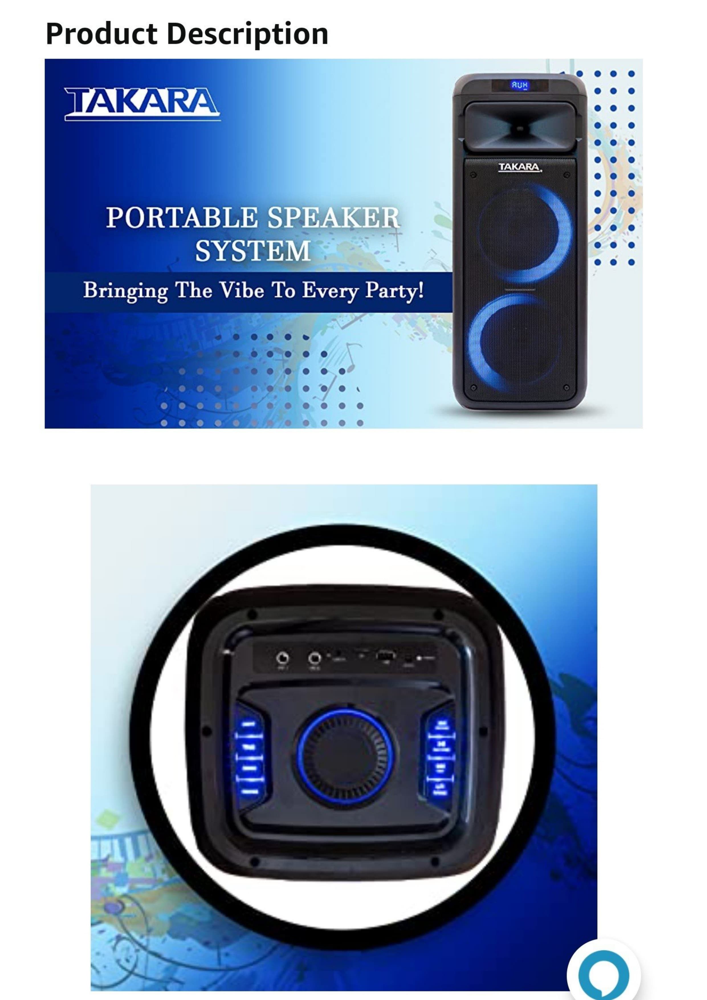 Takara T-1020 Portable Party Karaoke Speaker 5