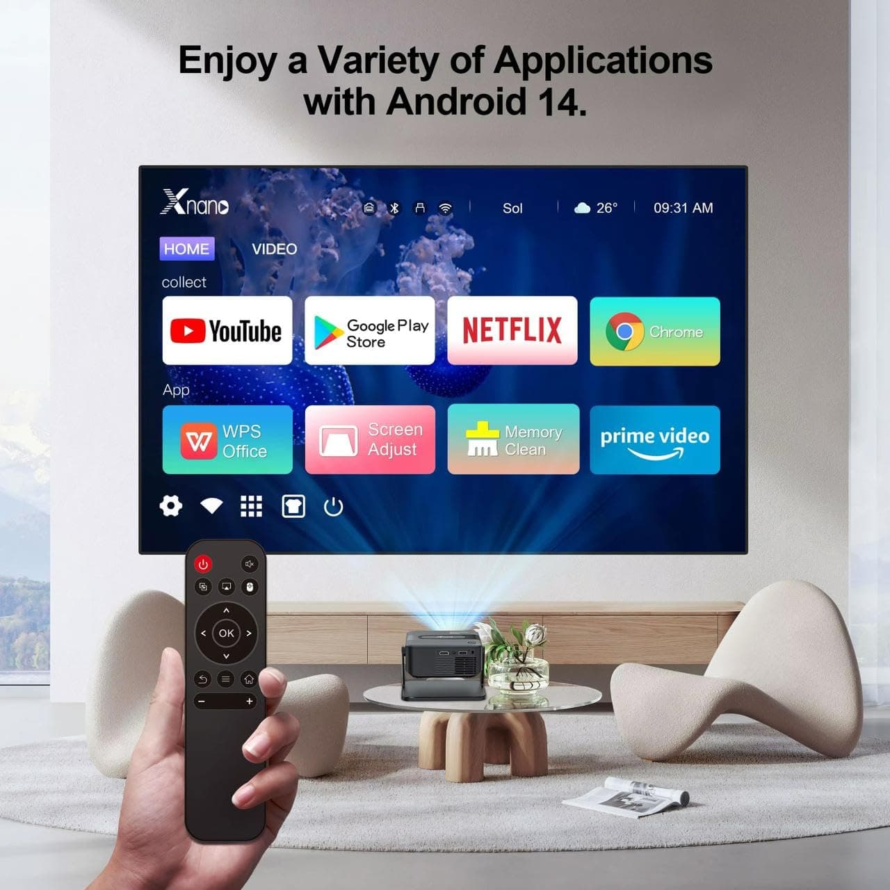 Xnano Smart Projector with Google TV 5